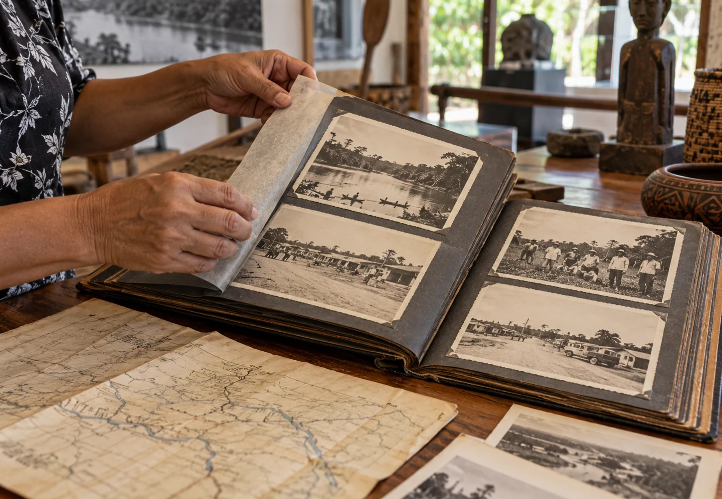 Moradores consultam fotografias e documentos históricos de Ariquemes.
